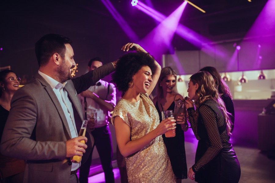 Couple enjoying a night out